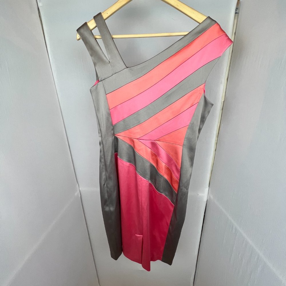 Jax Color Block Split Shoulder Midi Sheath Dress … - image 5